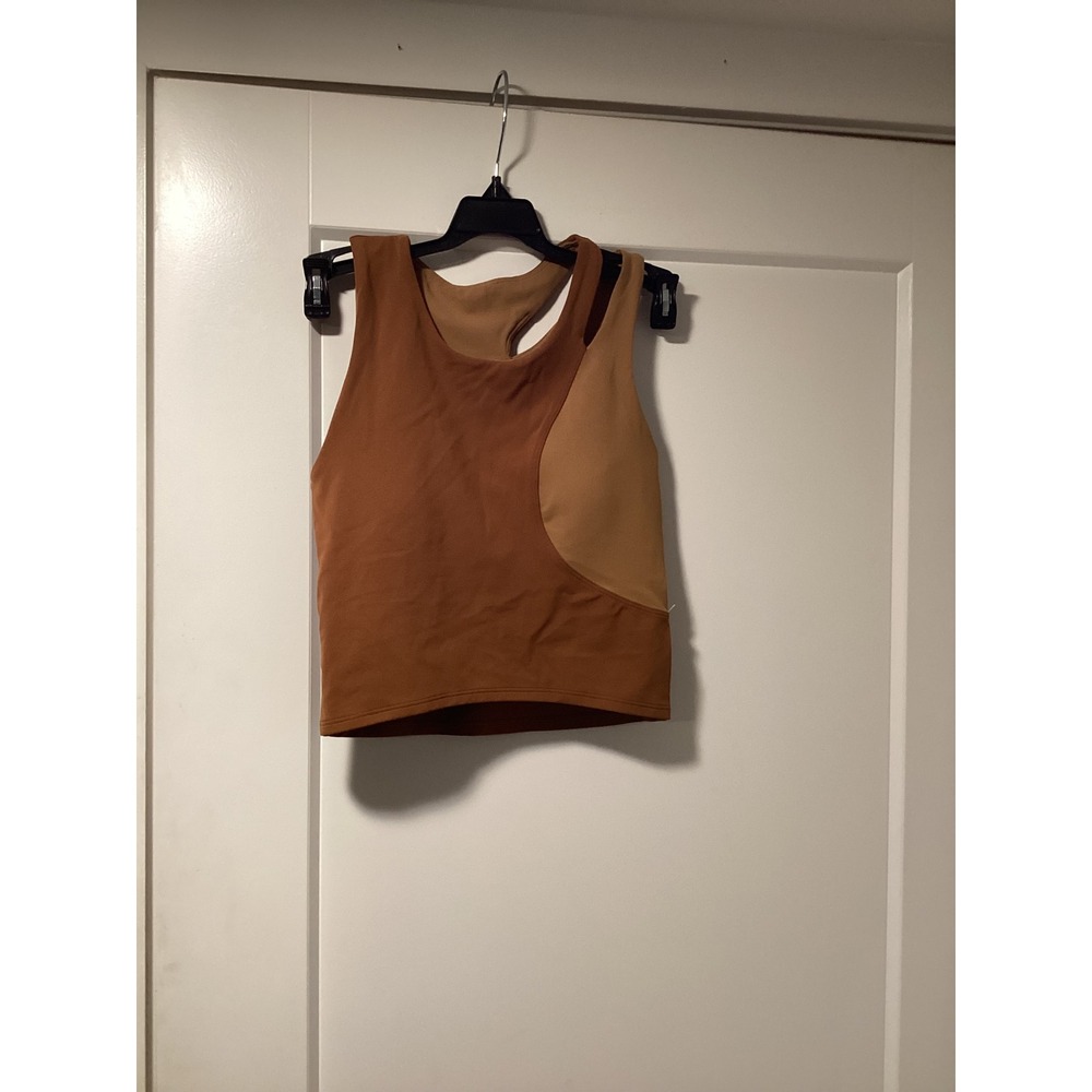 Lululemon Align Asymmetrical Bra Light Support A/B Cup Brown Tan Size 0 LW1CZ7S